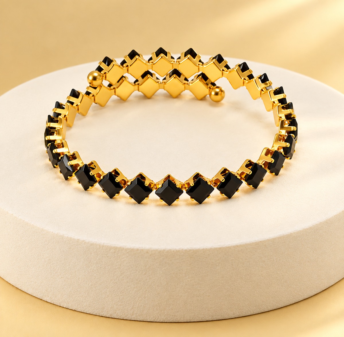 Royal Luxe Trio – Gold CZ Crystal Bracelets