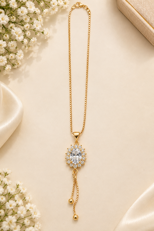 Crystal Floral Drop Pendant