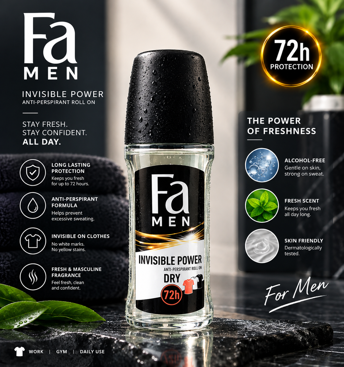 Fa Men Invisible Power Roll-On Deodorant