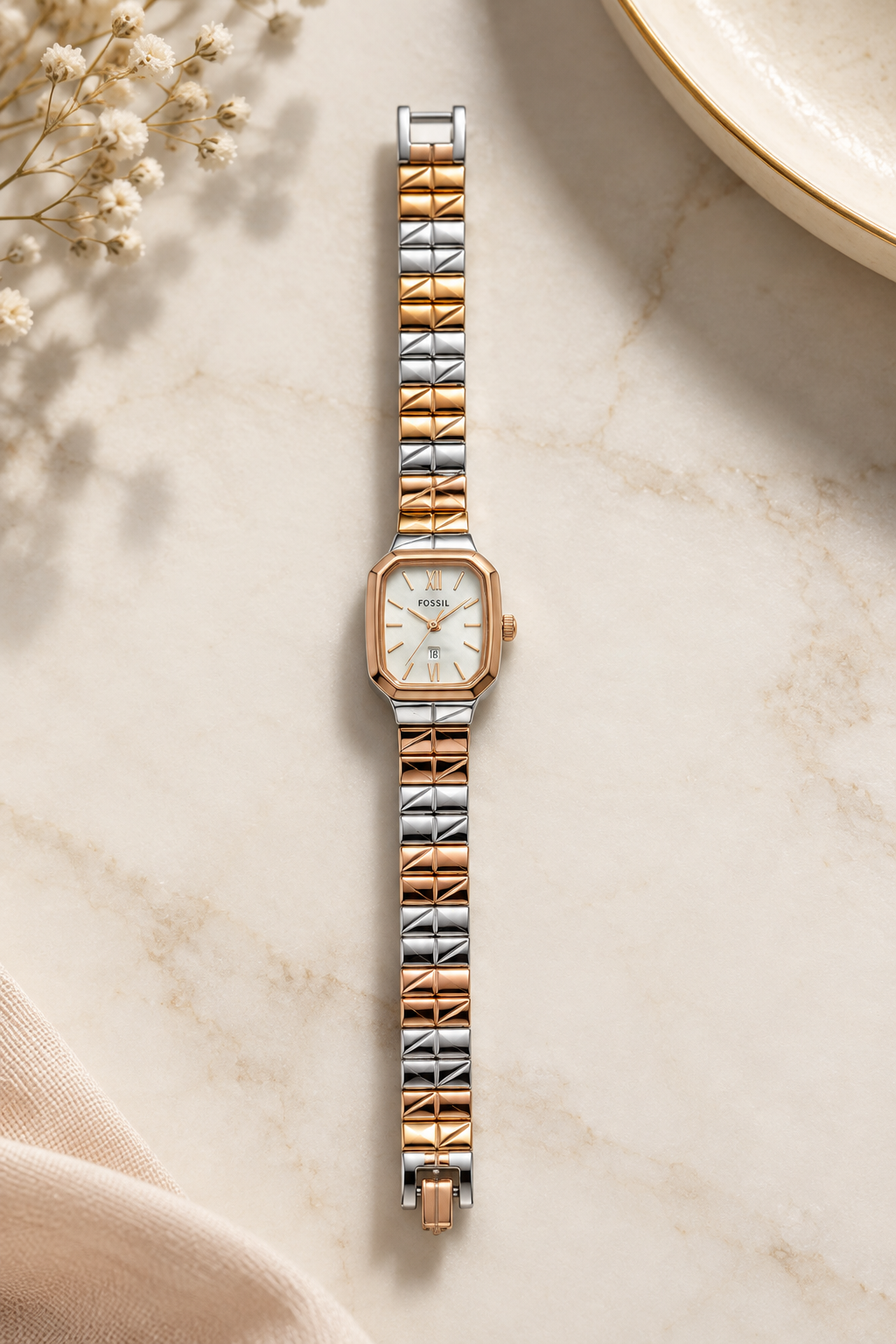 True Worth "Amour" Rose Gold Link Watch
