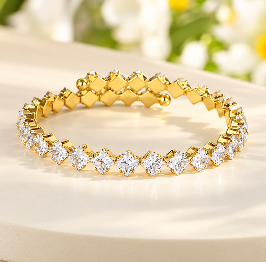 Royal Luxe Trio – Gold CZ Crystal Bracelets