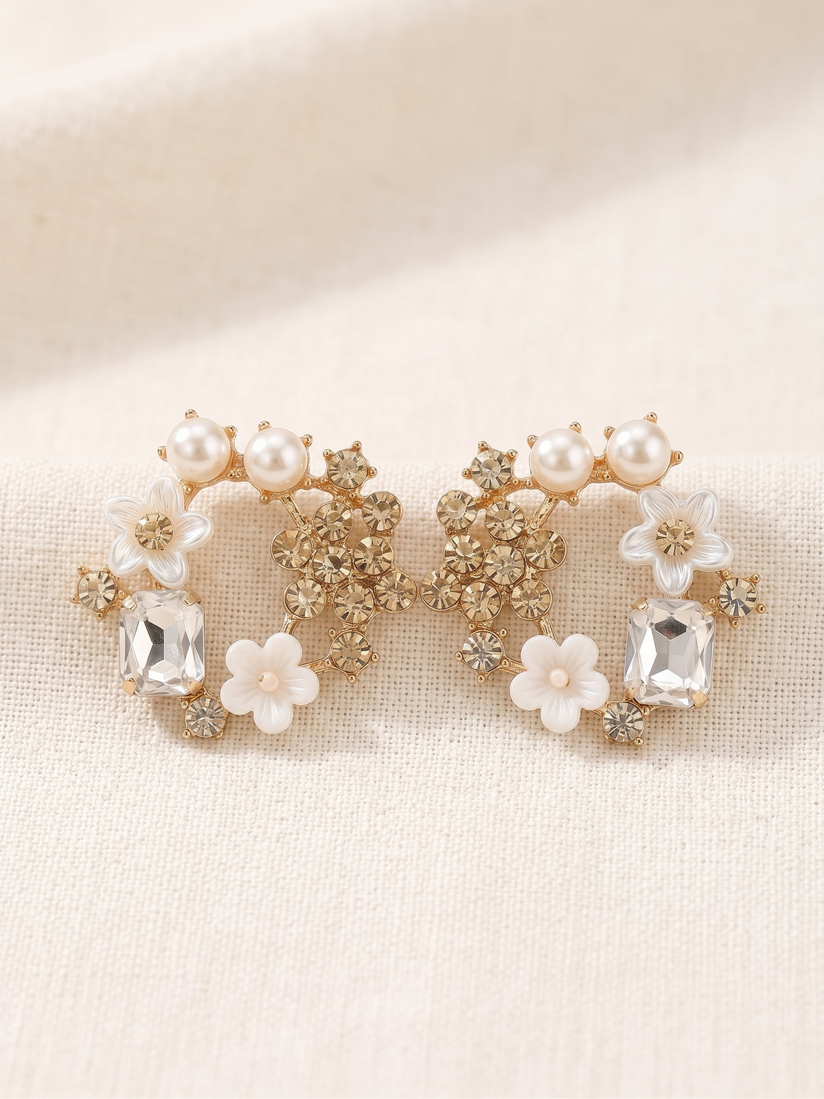 Blooming Elegance Floral Wreath Stud Earrings