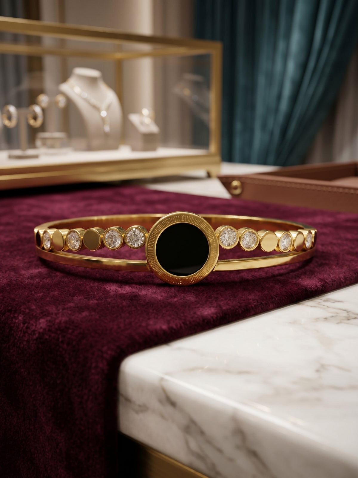 Aura Onyx & Diamond Split-Band Cuff