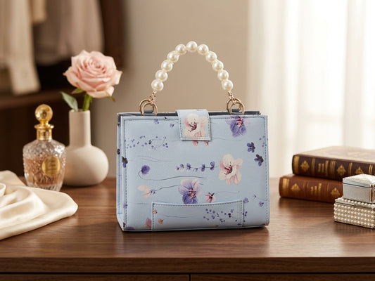 The "Lumière" Pearl-Handle Floral Box Bag