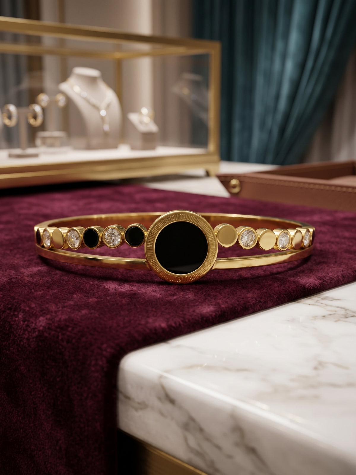 Aura Onyx & Diamond Split-Band Cuff