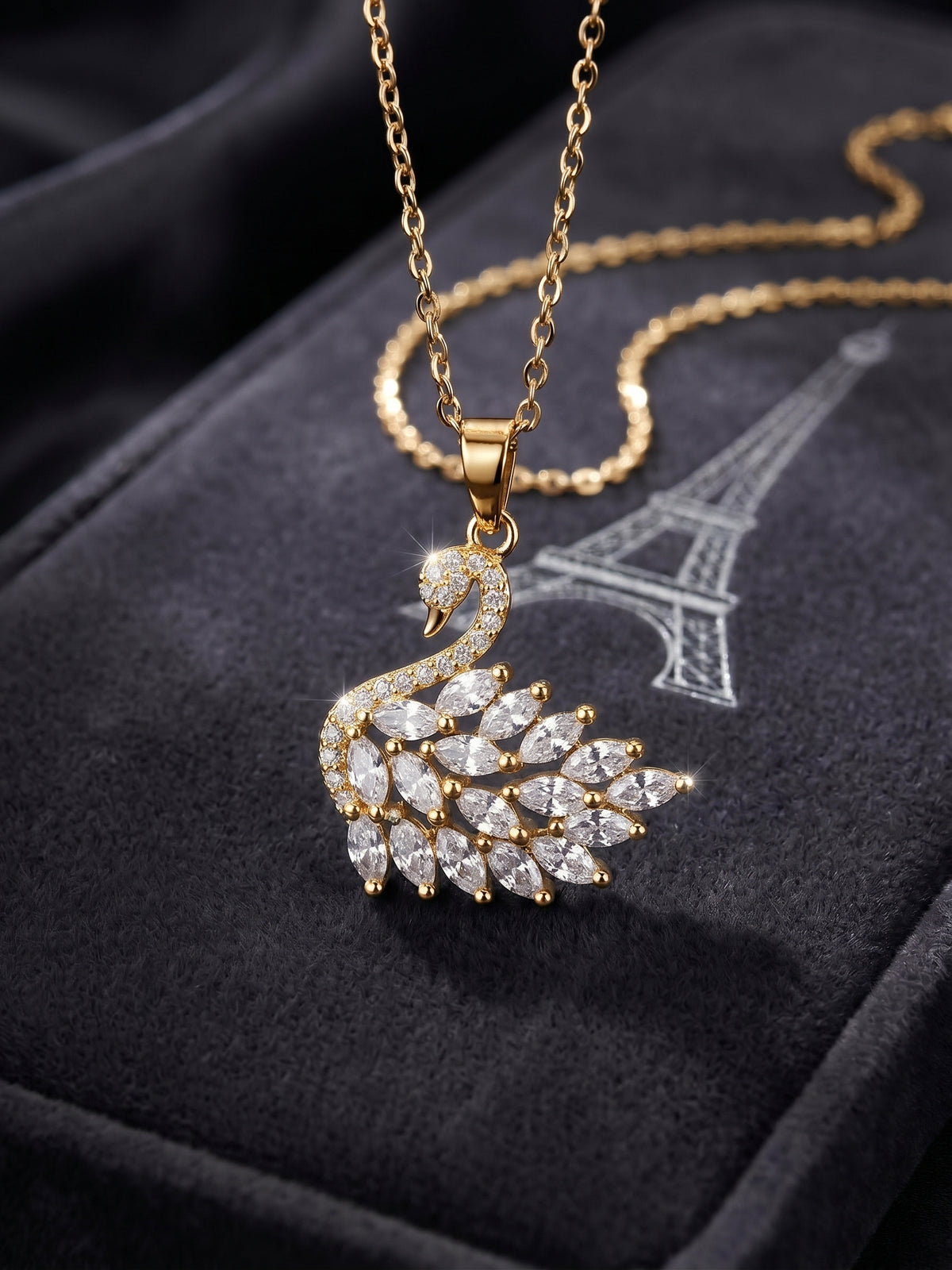 Swan Cubic Zirconia Swan Necklace