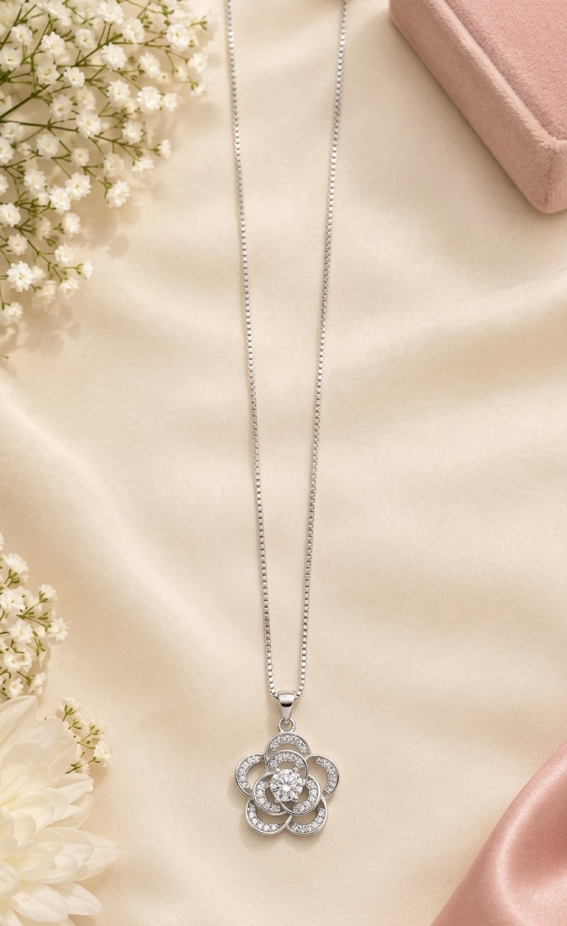 The Camellia Bloom Pendant Necklace