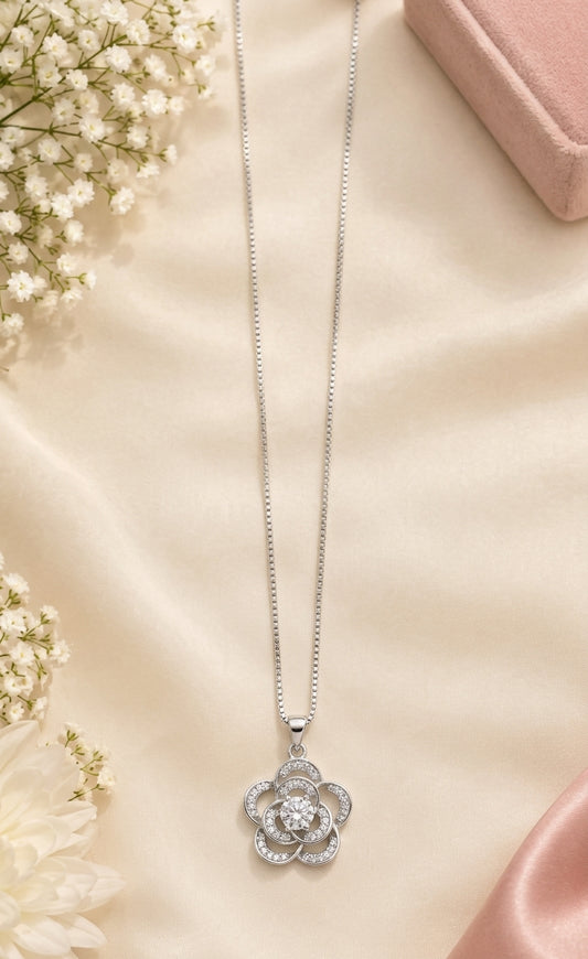 The Camellia Bloom Pendant Necklace