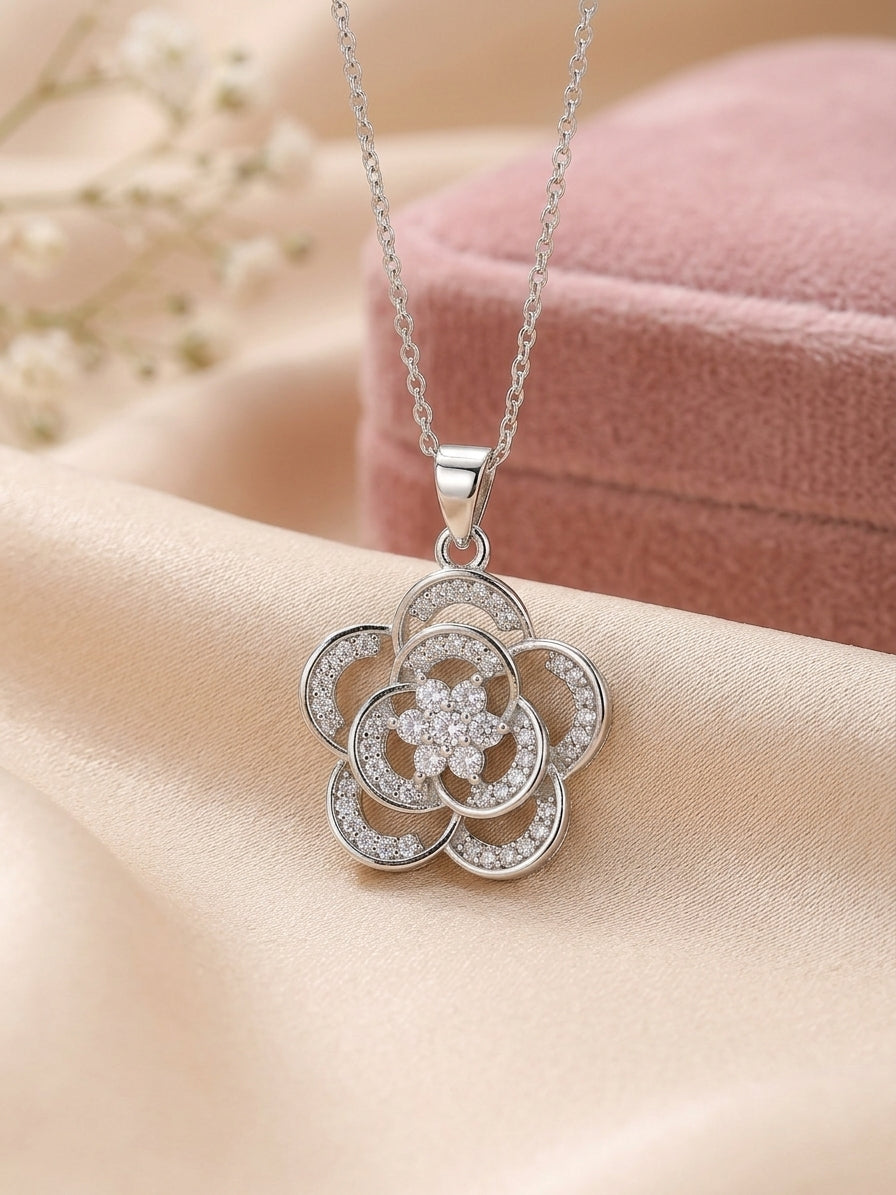 The Camellia Bloom Pendant Necklace