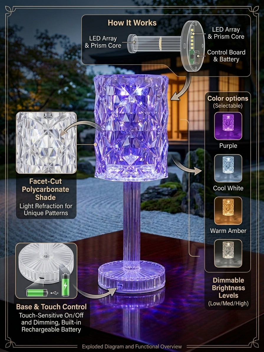 Crystal Diamond LED Table Lamp
