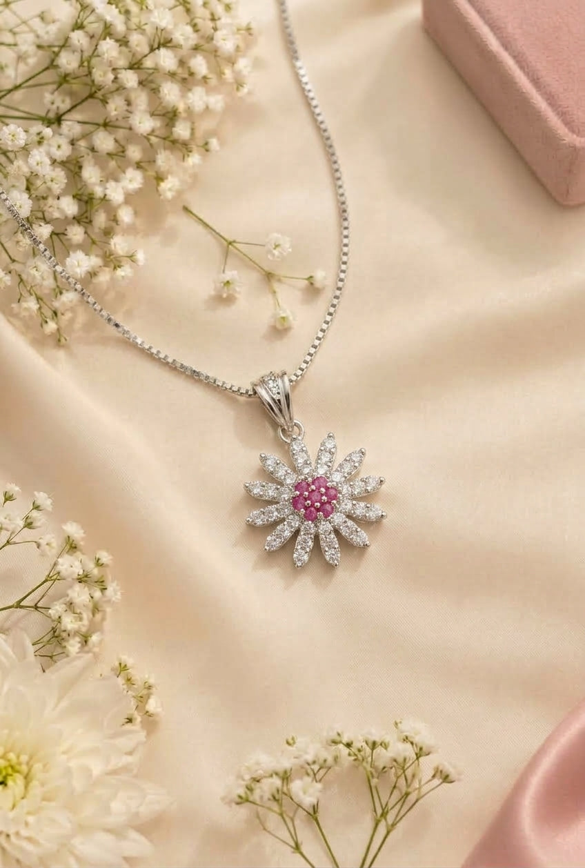 The Blooming Ruby Blossom Pendant