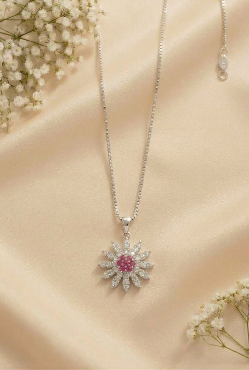 The Blooming Ruby Blossom Pendant