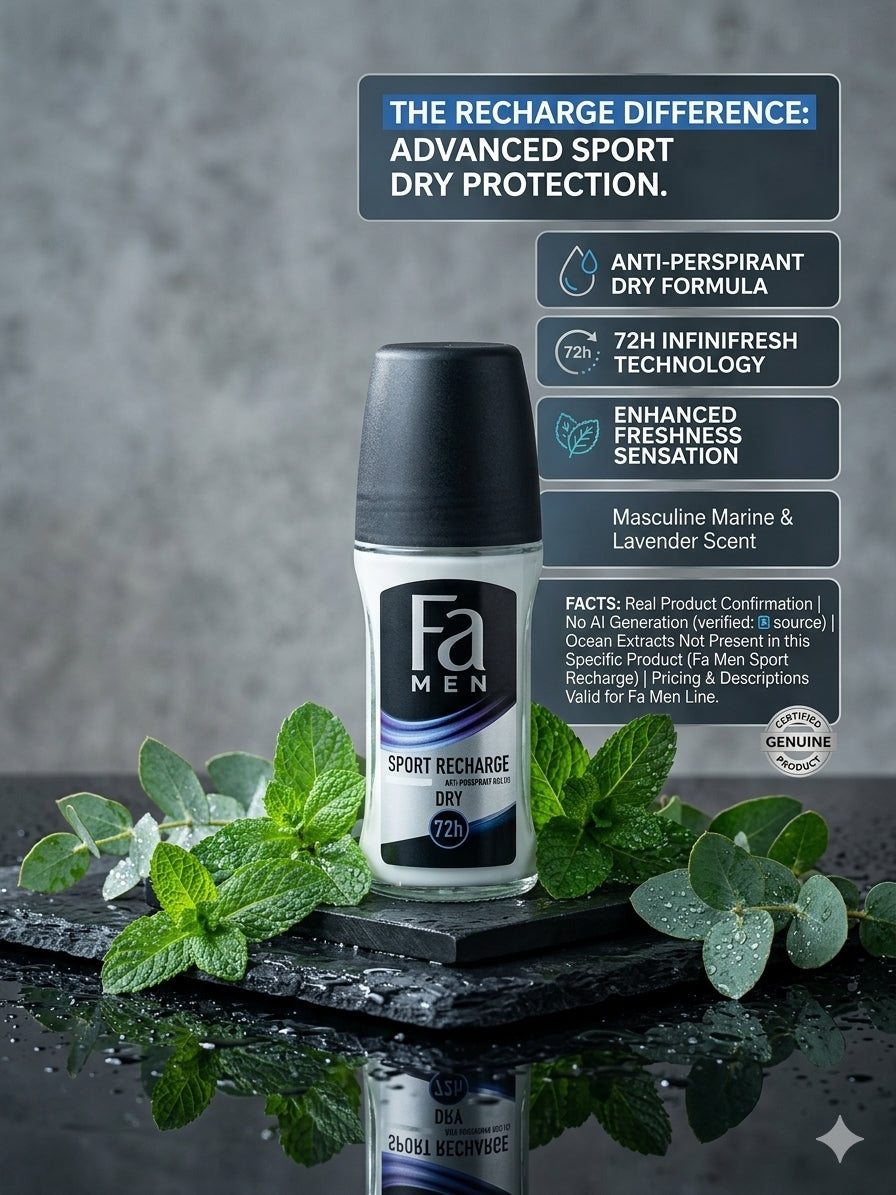 Fa Men Sport Recharge Invigorating Scent Anti-Perspirant Roll-On (Dry 72H)